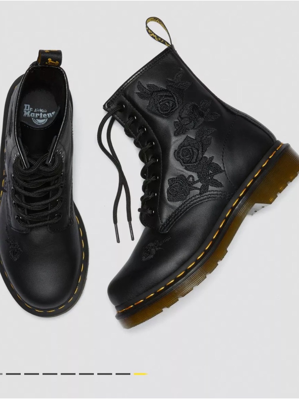 Dr. Martens Women's Black Embroidered 1460 Vondo Mono boots
